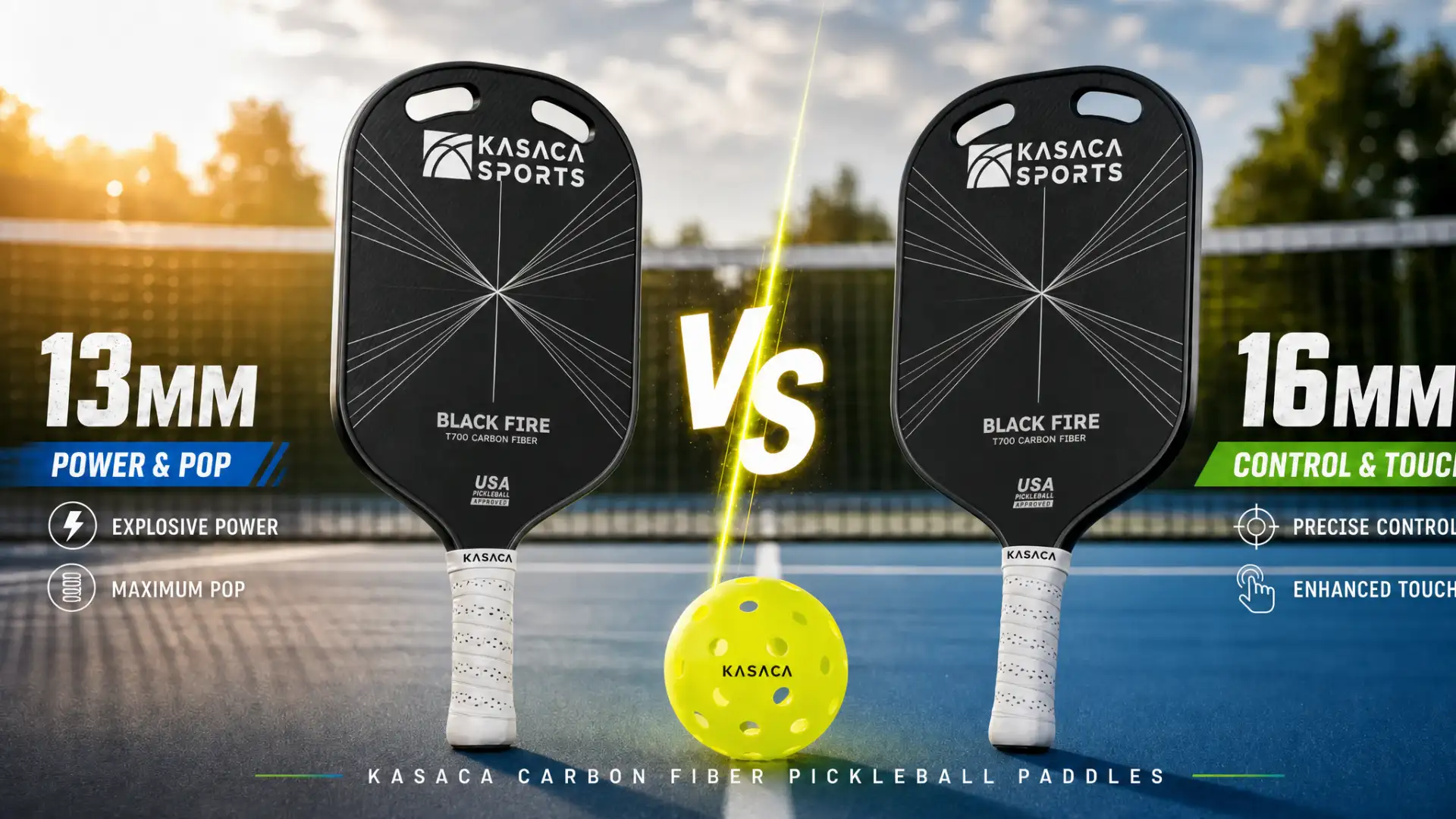 kasaca 16mm vs 13mm pickleball paddle core thickness comparison post
